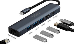 Nilox NXDSUSBC06 dockingstation voor mobiel apparaat Grijs