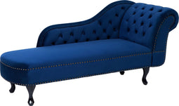 NIMES - Chaise longue - Blauw - Rechterzijde - Fluweel