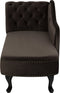 NIMES - Chaise longue - Bruin - Linkerzijde - Fluweel