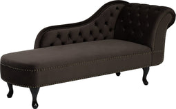 NIMES - Chaise longue - Bruin - Rechterzijde - Fluweel