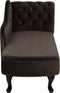 NIMES - Chaise longue - Bruin - Rechterzijde - Fluweel