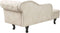 NIMES - Chaise longue - Lichtbeige - Rechtszijdig - Fluweel