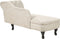 NIMES - Chaise longue - Lichtbeige - Rechtszijdig - Fluweel