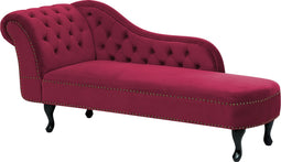 NIMES - Chaise longue - Rood - Linkerzijde - Fluweel