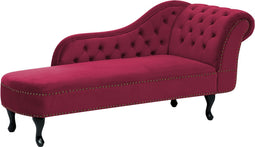 NIMES - Chaise longue - Rood - Rechterzijde - Fluweel