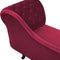 NIMES - Chaise longue - Rood - Rechterzijde - Fluweel