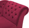 NIMES - Chaise longue - Rood - Rechterzijde - Fluweel