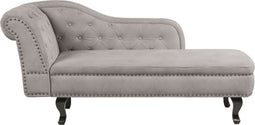 NIMES - Chaise longue - Taupe - Linkerzijde - Fluweel