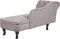 NIMES - Chaise longue - Taupe - Linkerzijde - Fluweel