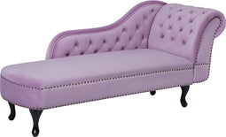 NIMES - Chaise longue - Violet - Rechterzijde - Fluweel