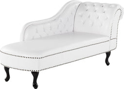NIMES - Chaise longue - Wit - Rechterzijde - Kunstleer