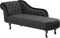 NIMES - Chaise longue - Zwart - Linkerzijde - Fluweel