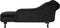 NIMES - Chaise longue - Zwart - Linkerzijde - Fluweel