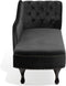 NIMES - Chaise longue - Zwart - Rechterzijde - Fluweel