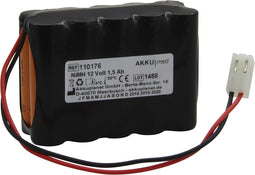 NiMH-batterij geschikt voor Cardiette Cardioline ECG-recorder AR1200 / AR1200ADV / FC1400 12 volt / 1,50 Ah CE-conform