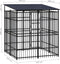 vidaXL - Hondenkennel - met - dak - 3,69 - m² - staal