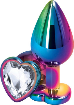 NS Novelties Buttplug REAR ASSETS MULTICOLOR HEART MEDIUM CLEAR Multicolours