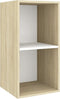 vidaXL - Tv-wandmeubel - 37x37x72 - cm - bewerkt - hout - sonoma - eikenkleur - en - wit