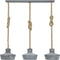 AnLi Style Hanglamp 3xØ28 betonlook verstelbaar touw