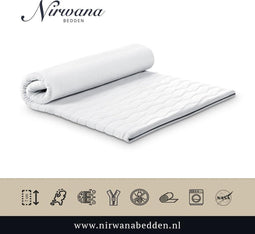 Nirwana Bedden Topper - NASA Traagschuim - Topdekmatras - Ergonomisch - 90x190cm ca 7cm dik matras