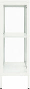 vidaXL - Dressoir - 75x35x105 - cm - staal - en - glas - wit