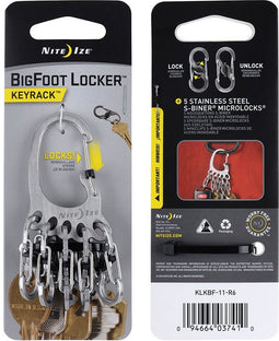 Nite Ize KeyRack BigFoot Locker Karabijnhaak - Zilver kleurig