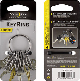 NITE Ize NI-KRGS-11-R3 KeyRing 6 S-Biner Sleutelring Zilver 1 stuk(s)