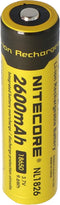NiteCore 18650 Li-ionbatterij voor LED-zaklampen NL186 met 2600mAh, CR18650 18.6x70mm