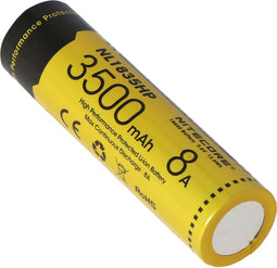 Nitecore Li-Ion batterij 18650 3500 mAh NL1835HP, afmetingen ca. 69,4 x 18,3 mm