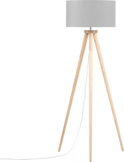 NITRA - Staande lamp - Grijs - Eikenhout