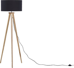 NITRA - Staande lamp - Zwart - Eikenhout