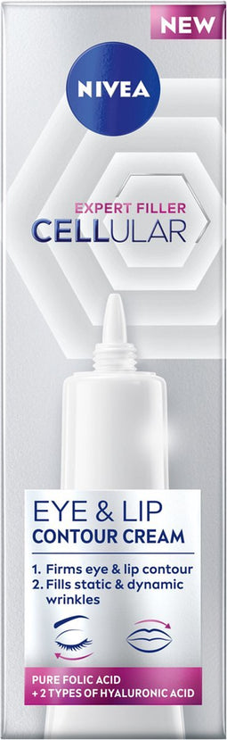 NIVEA CELLular Expert Filler Anti-Age Oogcrème - Anti Rimpel Crème - Ouder wordende huid - Hyaluronzuur - Puur Foliumzuur - Eye Cream - 15 ml