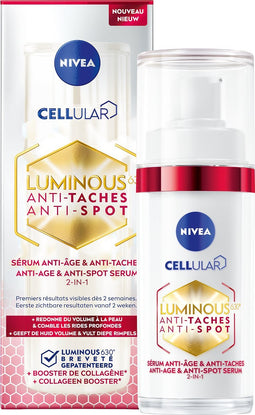 NIVEA Cellular LUMINOUS630 Anti Age & Anti Spot Serum Gezicht - Anti-Pigment Vlekken - Pigmentvlekken Verwijderen - Skincare voor de Rijpe huid - Gezichtsserum - Boos Collageen - 30 ml