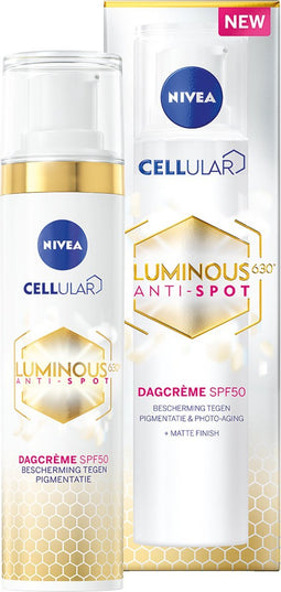 NIVEA Cellular LUMINOUS630 Anti-Spot Dagcrème Gezicht - Anti-Pigment Vlekken - Pigmentvlekken Verwijderen - Gezichtsverzorging Alle huidtypen - SPF 50 - 40 ml
