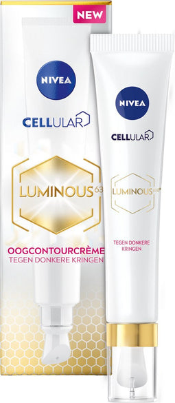 NIVEA CELLular LUMINOUS630 Oogcontourcrème - Oogcrème Donkere Kringen en Wallen en Anti rimpel - Alle huidtypen - Met hyaluronzuur en cafeïne - Eye Cream - 15 ml