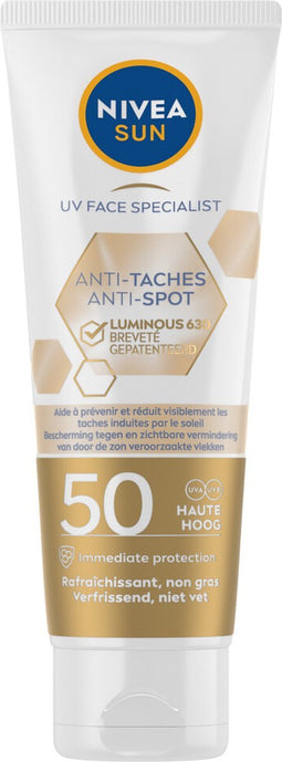 Nivea Sun Face Luminous Zonnecrème SPF 50 - 2 x 40 ml - Voordeelverpakking
