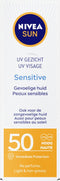 NIVEA SUN Face Sensitive Zonnebrand Gezicht - SPF 50 - Voor de gevoelige huid - Zonnebrandcrème - Parfumvrij - 50 ml