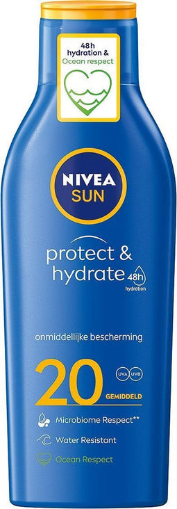 NIVEA SUN Protect & Hydrate Zonnebrand SPF 20 - Zonnecrème - Zonbescherming - Zonnebrandcreme - 200 ml