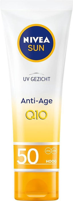 NIVEA SUN UV Anti-Age Q10 Zonnebrand Gezicht - SPF 50 - Zonnebrandcreme - Anti Rimpel Zonnecrème - 50 ml