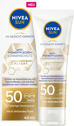 NIVEA SUN Zonnebrand Sun Fluid Gezicht, Anti Pigmentatie SPF 50, 40 ml