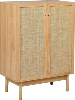 NIVO - Dressoir - Lichtbruin - 2 deuren - Hout/Rotan