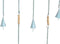 Ophangdecoratie Home ESPRIT Blauw Wit Grijs Roze Ijzer Orientaals Lotus Bloem (4 Stuks)
