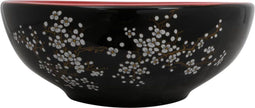 vidaXL - Opzetwasbak - rond - Φ41x14 - cm - keramiek - zwart - en - rood