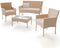 Juskys Fort Myers - Loungeset - 4-delig - polyrotan - Crème/Zand