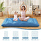 Costway Futonmatras - Wasbare Hoes - Draagtas - 203 x 137 x 10 cm - Blauw