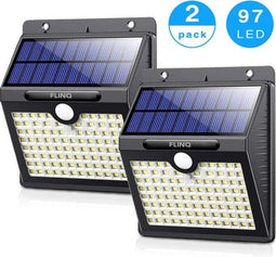 FlinQ Solar Buitenlampen met Bewegingssensor - 97 LED - Tuinverlichting op Zonne-energie - Voor