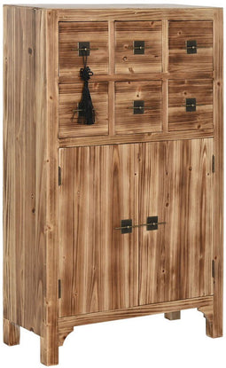 Ladenkast Home ESPRIT Zwart Natuurlijk Spar Hout MDF Orientaals 63 x 27 x 101 cm