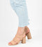 POSH by Poelman BO - Dames Sandalen met hak - Imitatiesuède - Beige - Maat 38