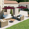 vidaXL - Parasol - dubbel - met - stalen - paal - 600 - cm - bordeauxrood