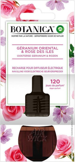 Botanica by Air Wick - Elektrische Geurverspreider - Oosterse Geranium & Rozen - Voordeelverpakking (3 stuks)